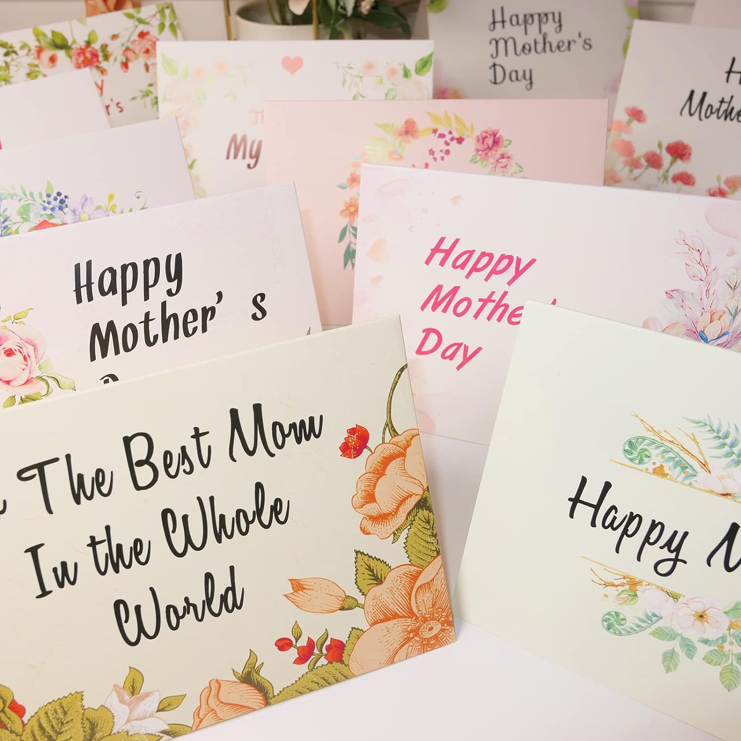 Happy Mothers day Cards, Floral Mother's Day Greeting Card, Note Cards with Envelopes -12 Assorted Designs Happy Mothers day Cards, Floral Mother's Day Greeting Card, Note Cards with Envelopes -12 Assorted Designs